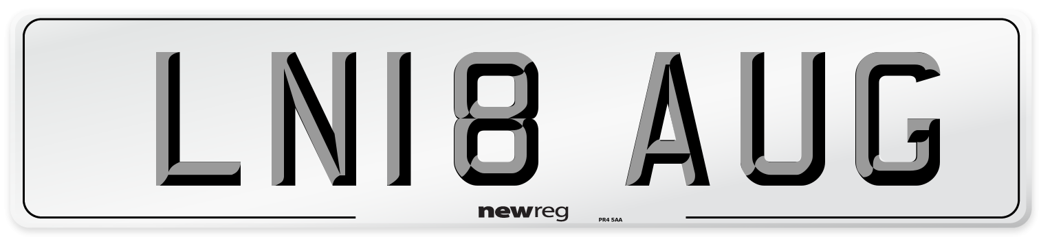 LN18 AUG Number Plate from New Reg